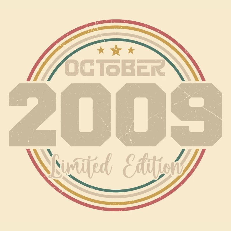 Born in October 2009 Retro Birthday October 2009