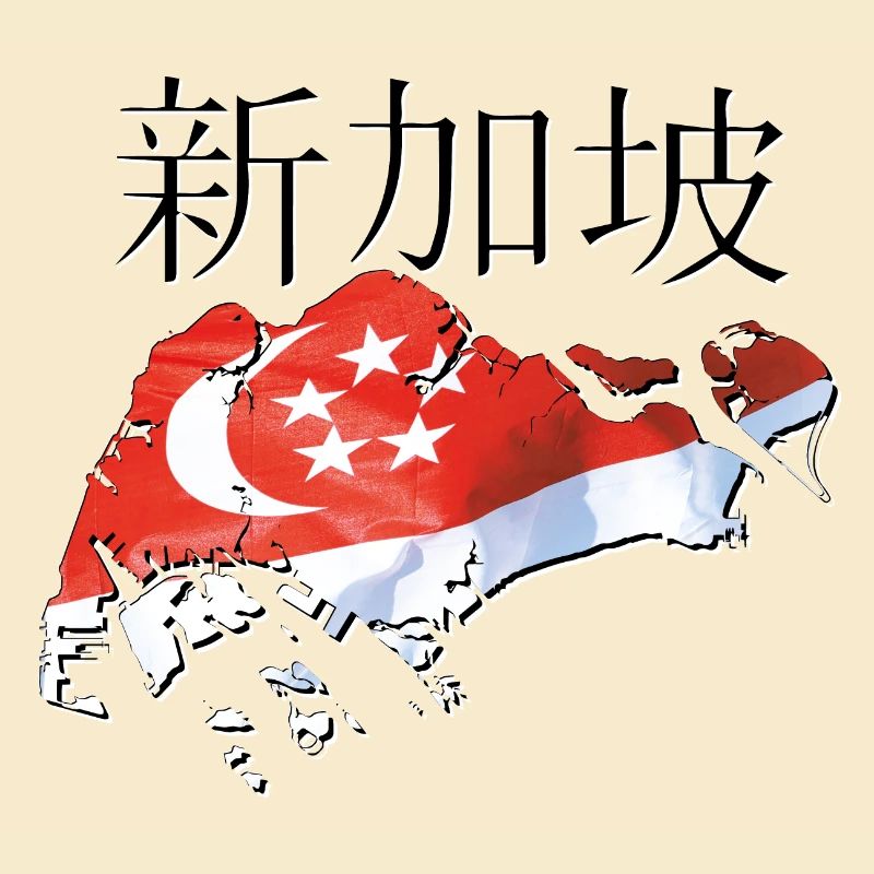 Drapeau de Singapour sur la carte de Singapour SG
