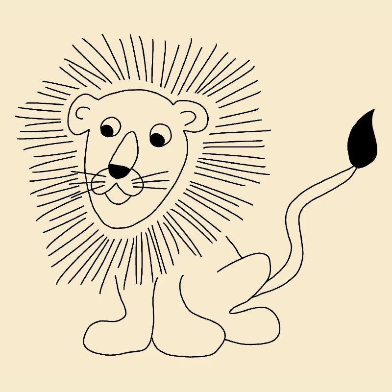 Löwe - Grafik in schwarz-weiß