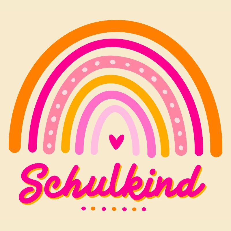 Schulkind Retro-Regenbogen Einschulung Mädchen