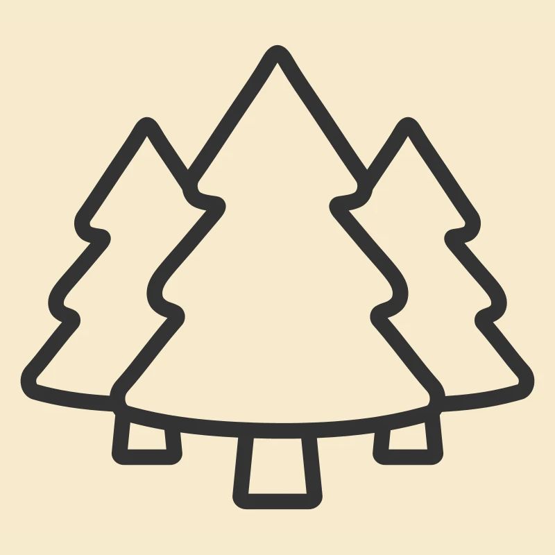 Fichte Nadelbaum Wald Linie Symbol