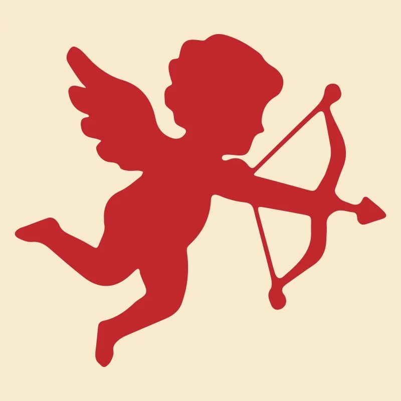 Conception romantique de la silhouette de Cupidon