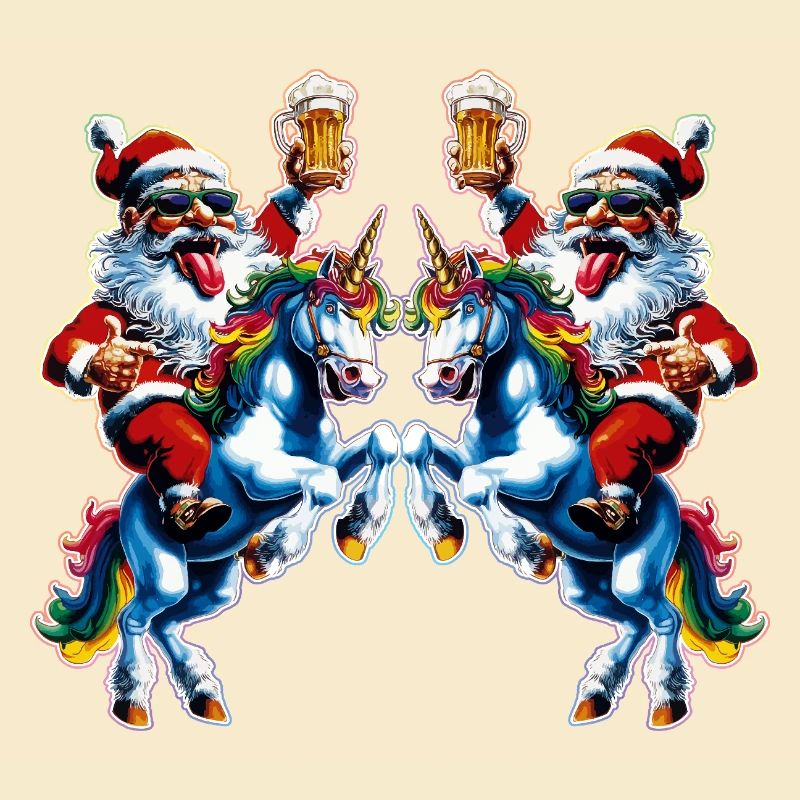 Weihnachtsmann Bier Einhorn Weihnachten