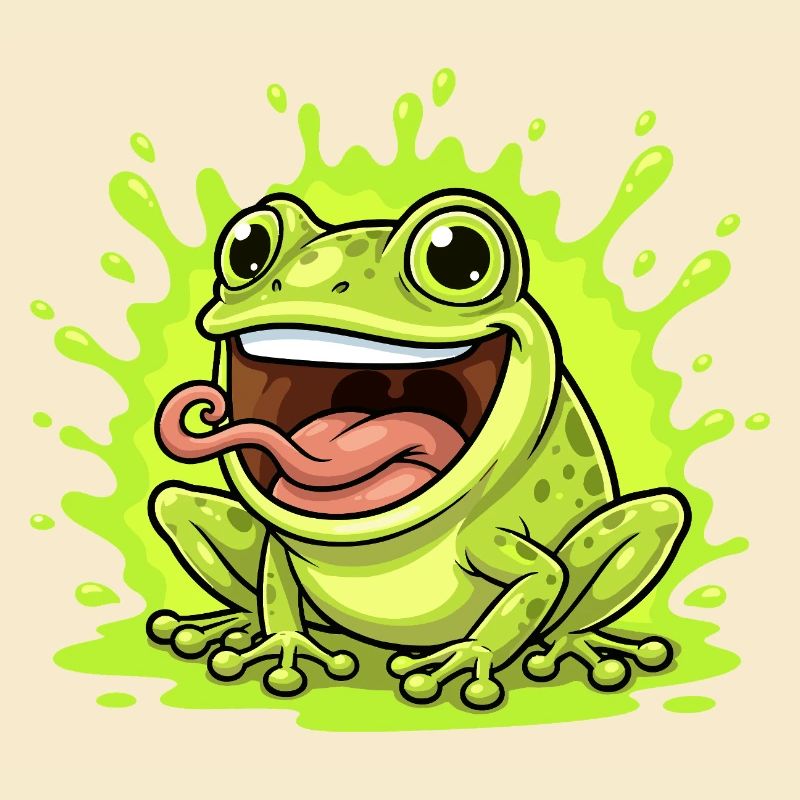 Dessin animé Éclaboussure de Grenouille Lime