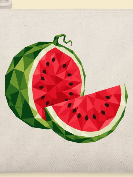 Geometrische Wassermelone | Polygon Fruchtmotiv 