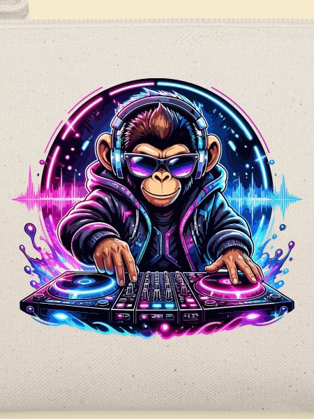 Neon-DJ-Affe im Club-Style