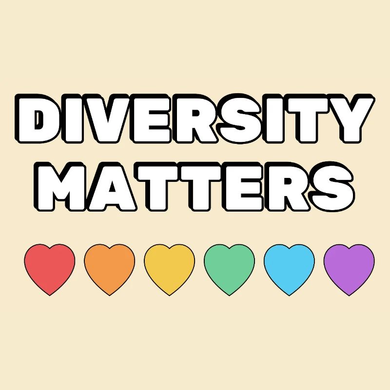 Diversity Matters Rainbow Hearts
