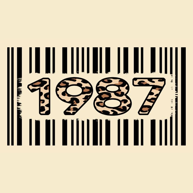 1987 anniversaire 35 ans anniversaire code à barres léopard