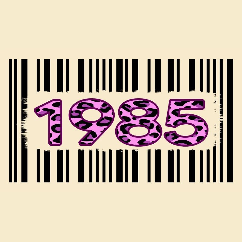 1985 birthday barcode pink leopard retro party