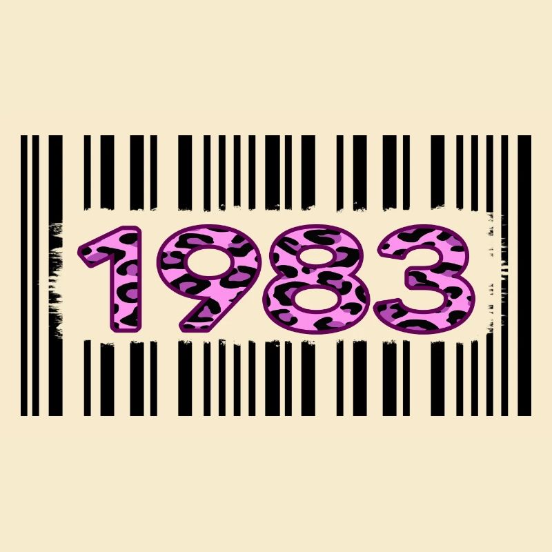 1983 Birthday Anniversary Barcode Pink Leopard