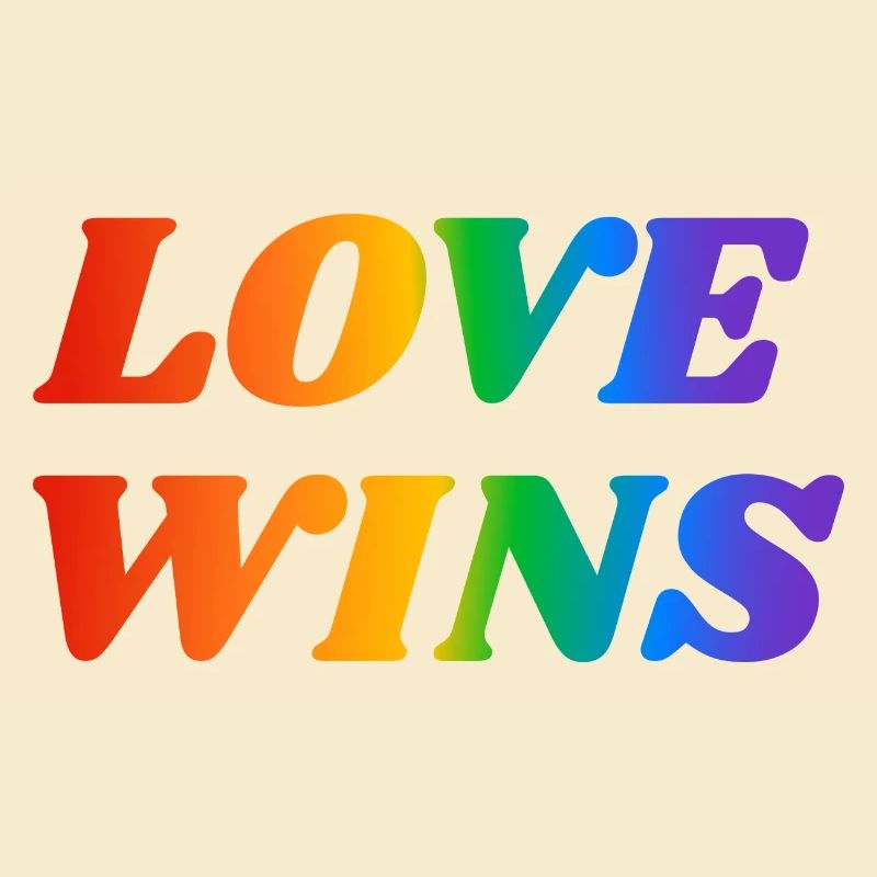 Liebe gewinnt LGBT Regenbogen Text