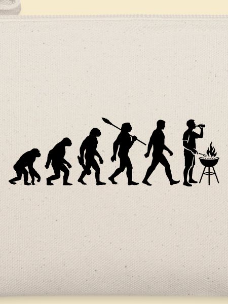 Evolution - Grillen - Grillmeister - Bier trinken