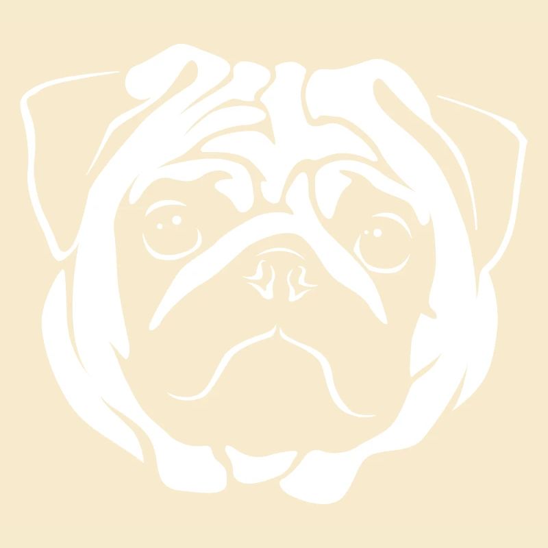 Pug Portrait - Negative Style