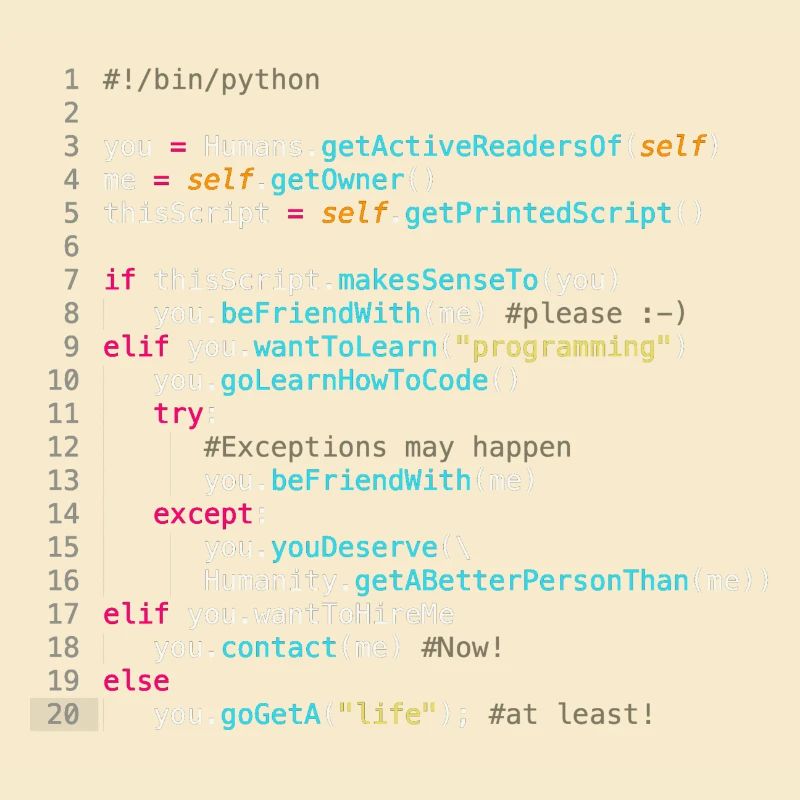 Sei mit Programmierern befreundet (in Python)