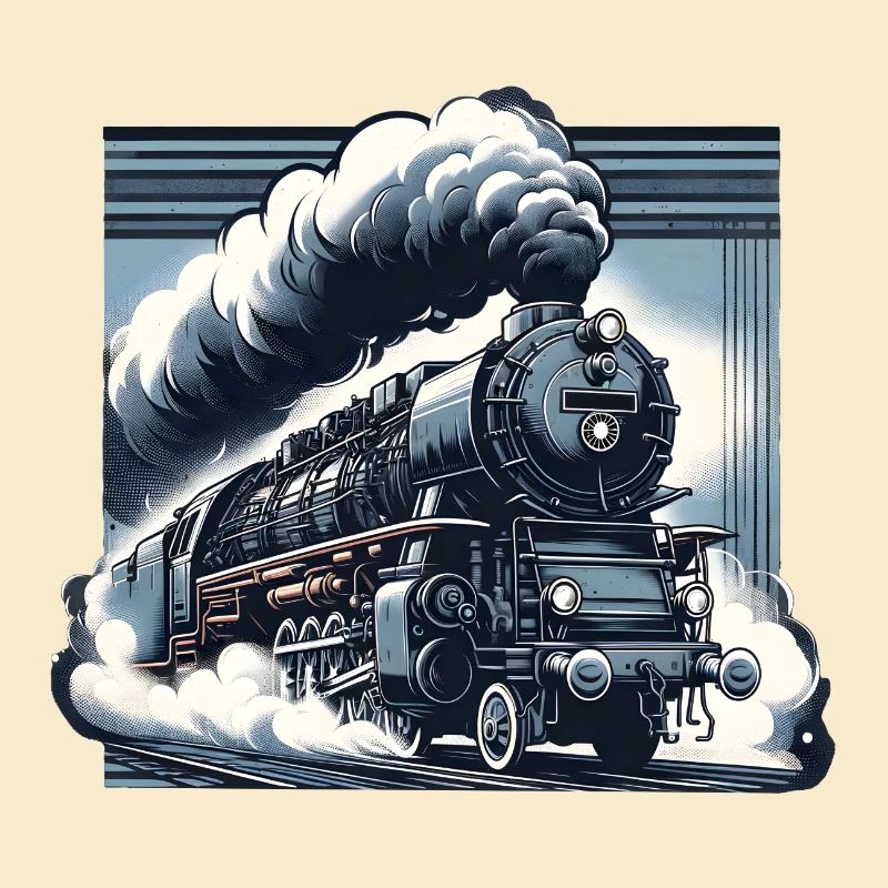 Die Kraft des Dampfes - Grafik einer Dampflok