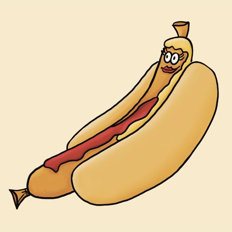 entspannte Bockwurst im Brötchen