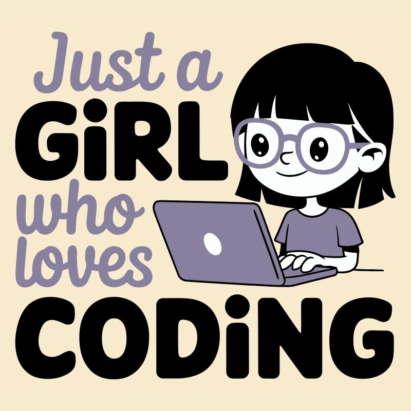Nur ein Mädchen, das das Programmieren liebt