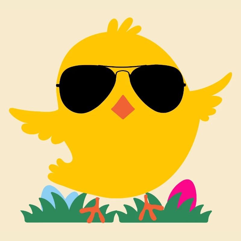 Poussin avec des lunettes de soleil