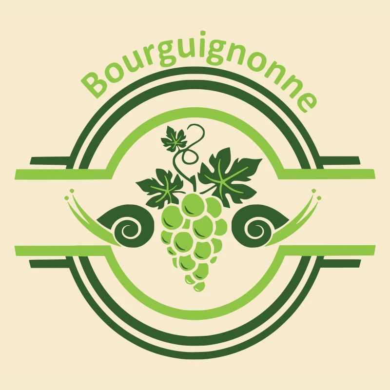 Burgundy vine logo with snails
