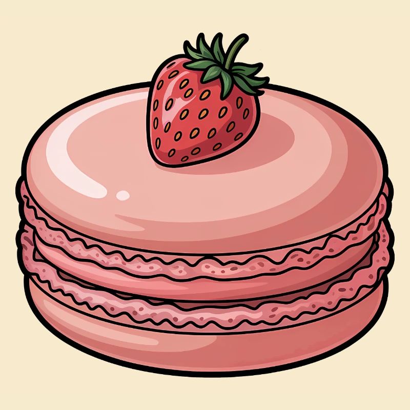 Erdbeer-Macaron-Dessert