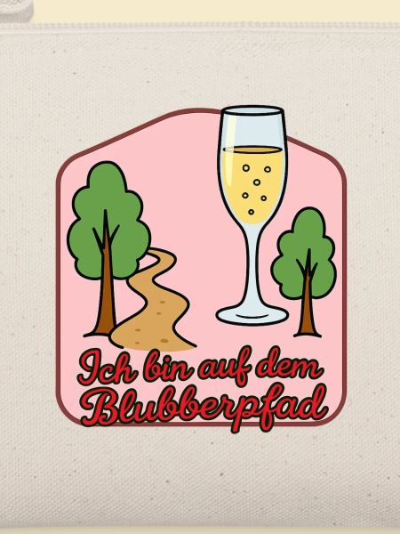 Blubberpfad: Waldweg und Sektglas