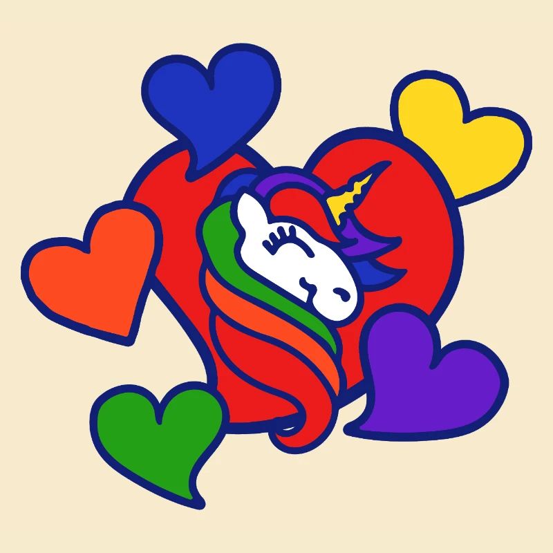 Regenbogenherz-Einhorn