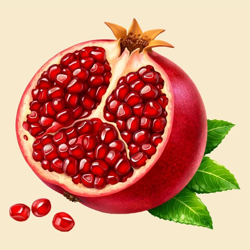 Halber Granatapfel realistisch  