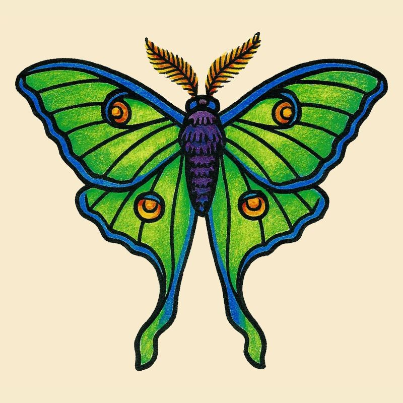 Fleur ailée de papillon vert néon