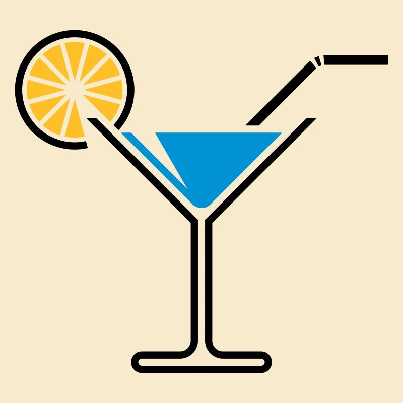 Cocktail / Cocktailglas / Martini + (Hellblau)
