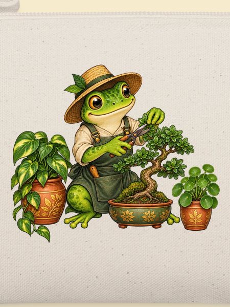 Frosch beim Bonsaischnitt