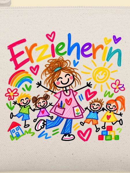 Erzieherin Kindergarten Beruf Geschenk Doodle