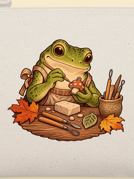 Frosch formt kleine Tonanhänger
