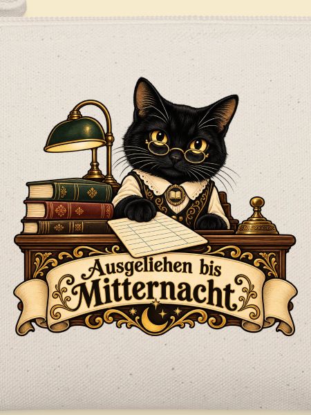 Schwarze Katze als Bibliothekarin