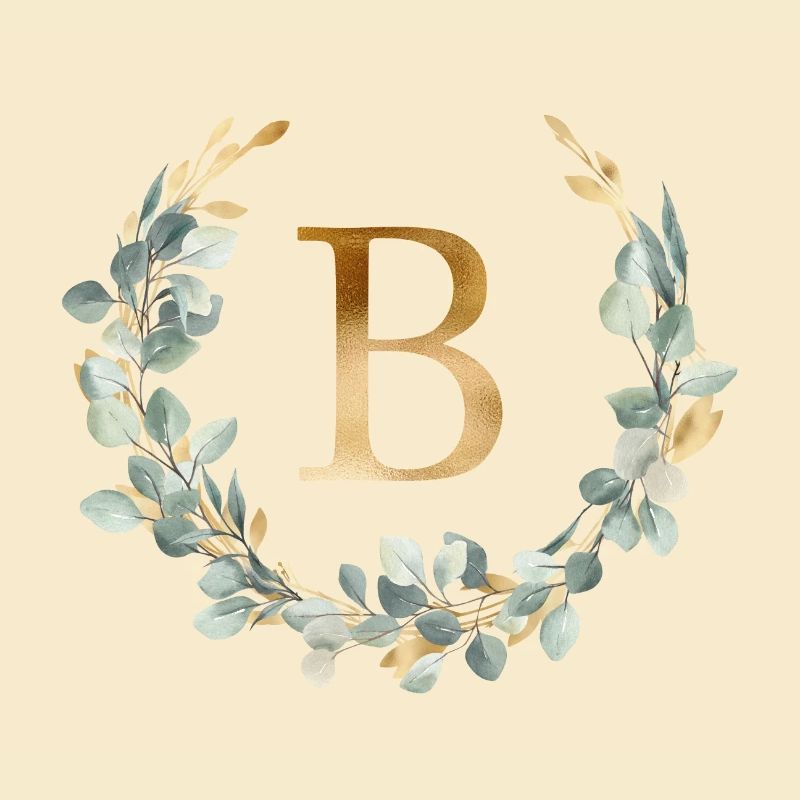 B Monogramm Eukalyptus Kranz