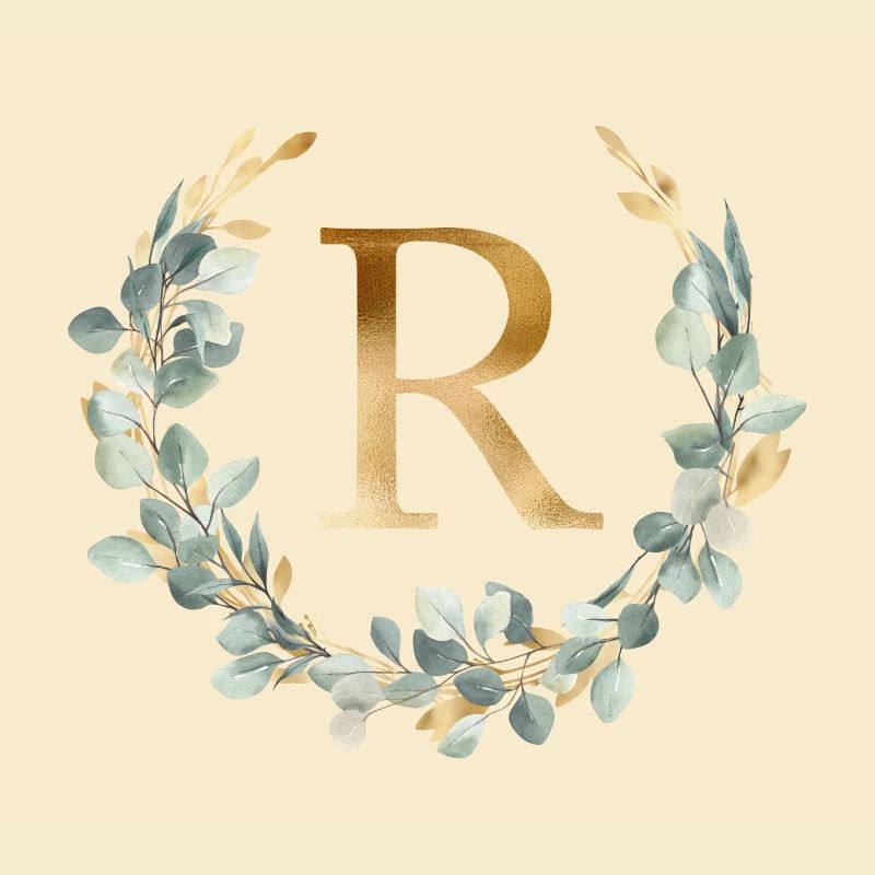 R Monogramm Eukalyptus Kranz