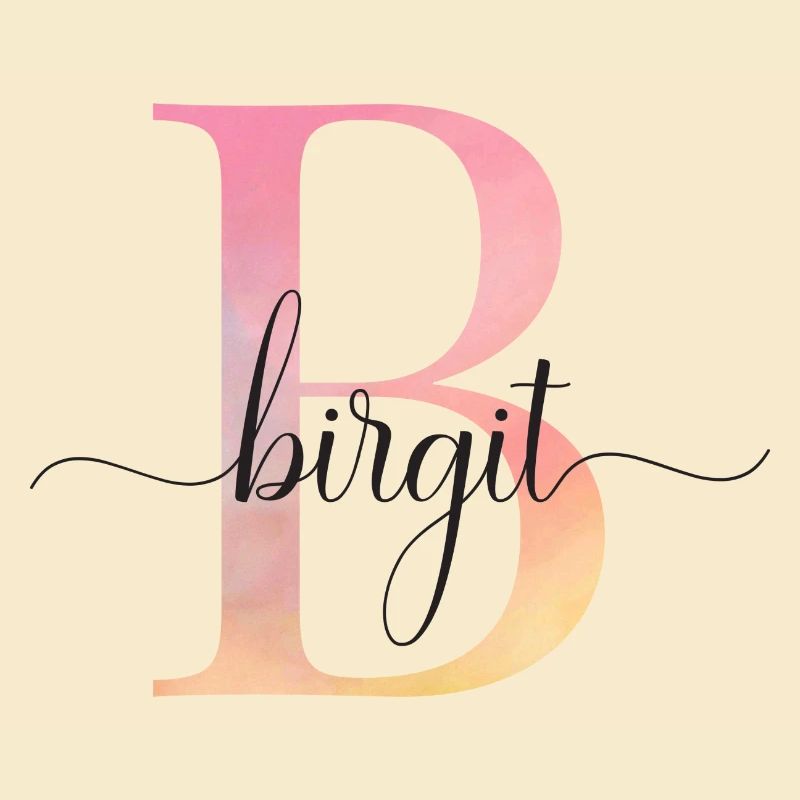 B | Monogram | Name | Birgit |Watercolor