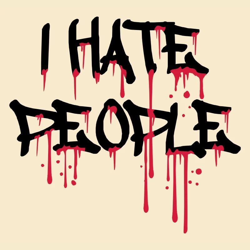 cool i hate people text graffiti spray drops blu