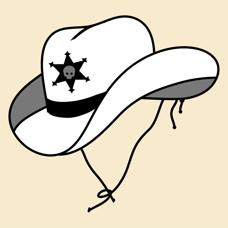 Sheriff Hut mit kleinem Skull auf Sheriff Stern