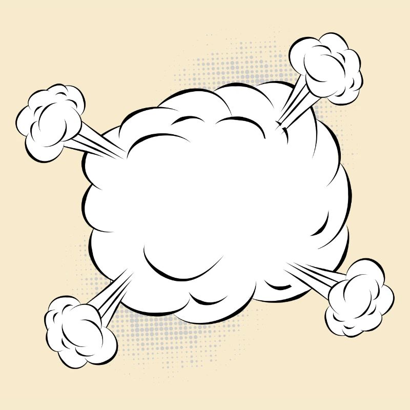 Empty comic fight cloud for your own texts & motifs