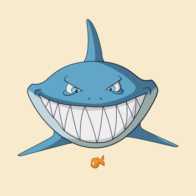 Hai Comic grinst - Fun