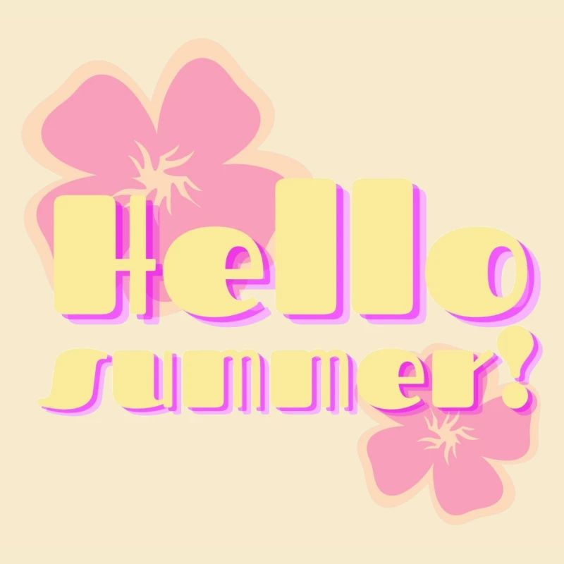 Hello Summer fleurs pastel rétro