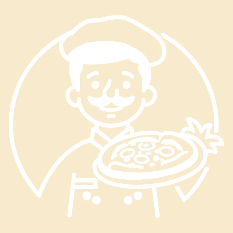 Pizzabäcker Line Art