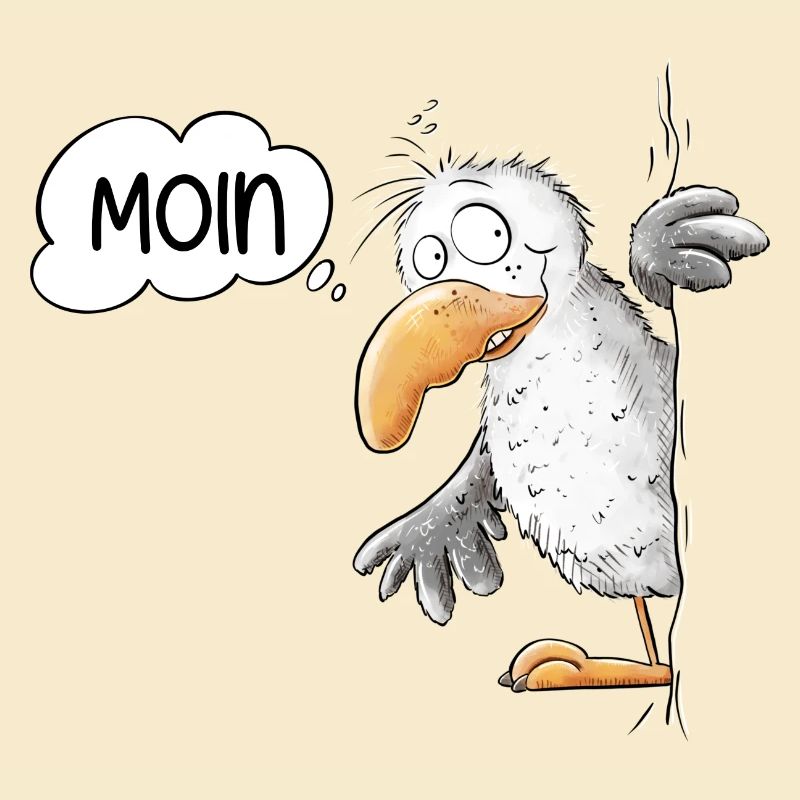 Moin Spruch Möwe Tiermotiv