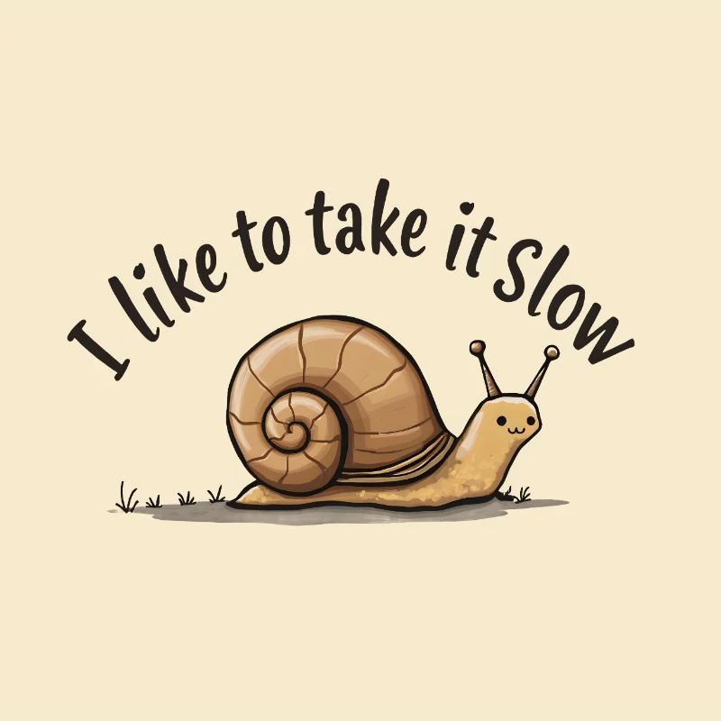 Langsame Schnecke „Nimm es langsam“