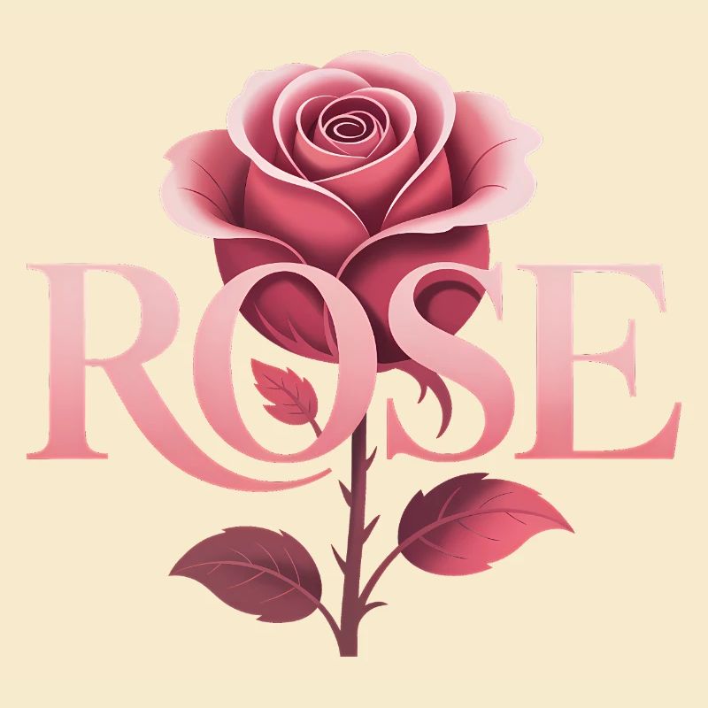 Rose - Cooles botanisches Logo