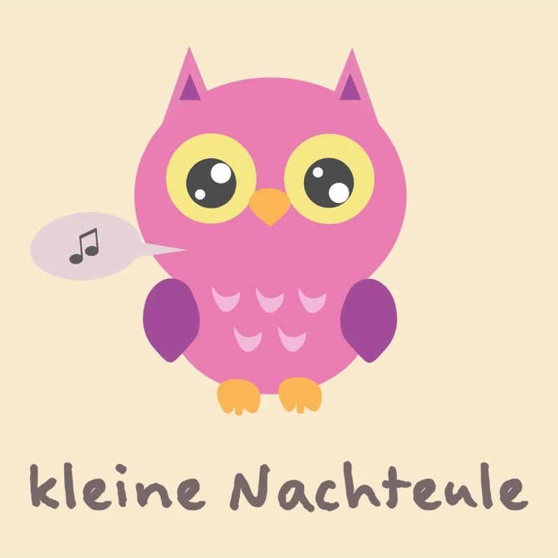 Cuddly owl with a singing note