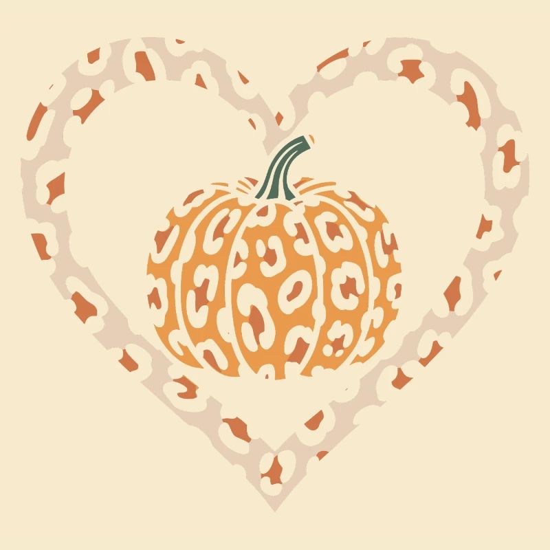 Conception de cœur de citrouille à imprimé léopard