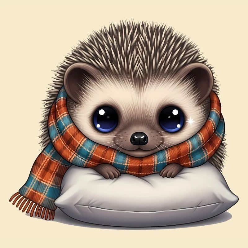 Kuscheliger Igel mit Schal
