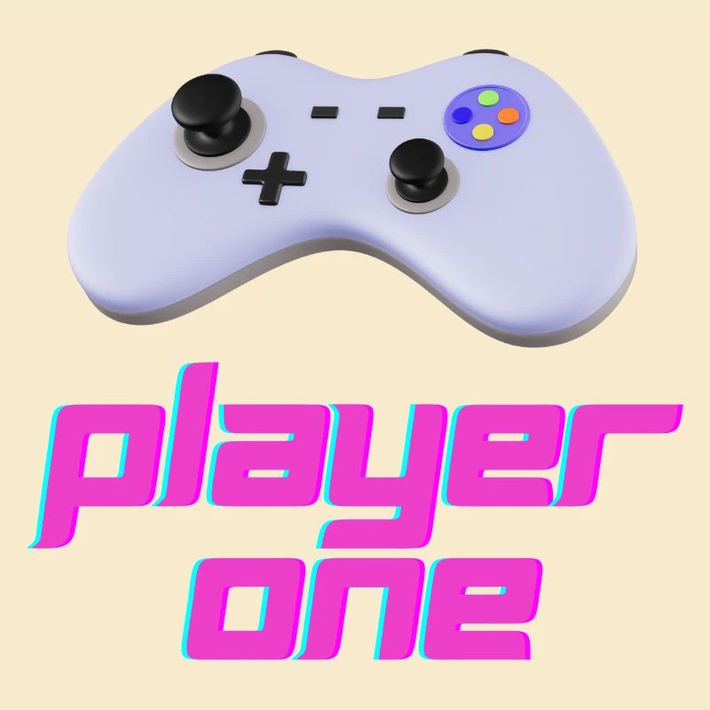 Neon Retro Controller Spieler Eins