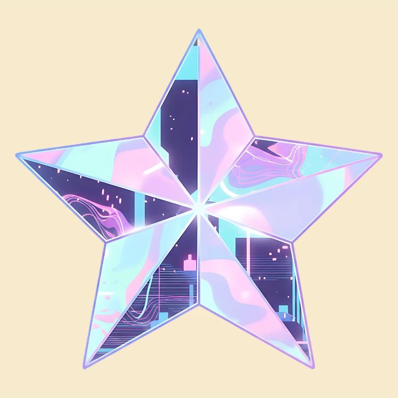 Pastel Star Neon Skyline